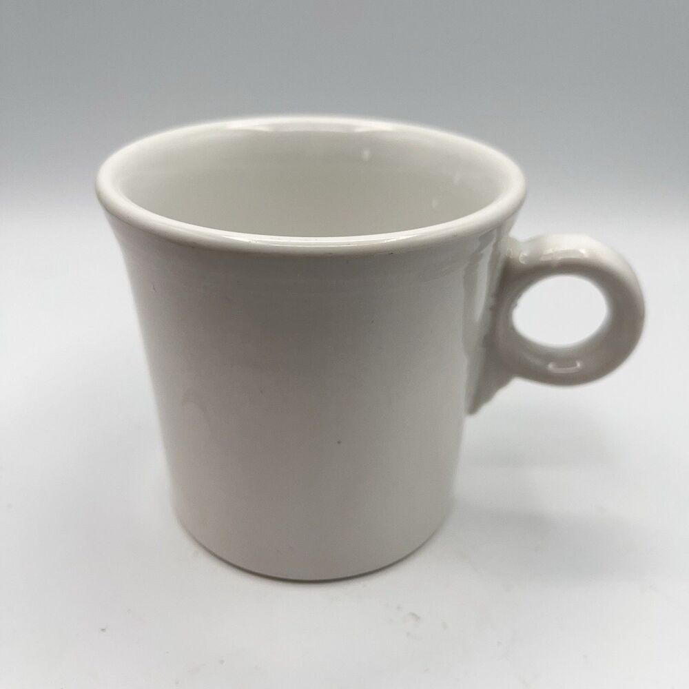 Fiesta Ware Mug Ring Handle White Coffee Cup HLC USA Tom & Jerry